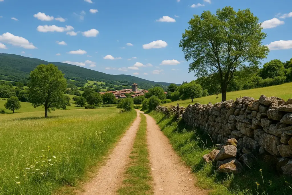 Camino rural en Salamanca rodeado de naturaleza, ideal para senderismo y escapadas